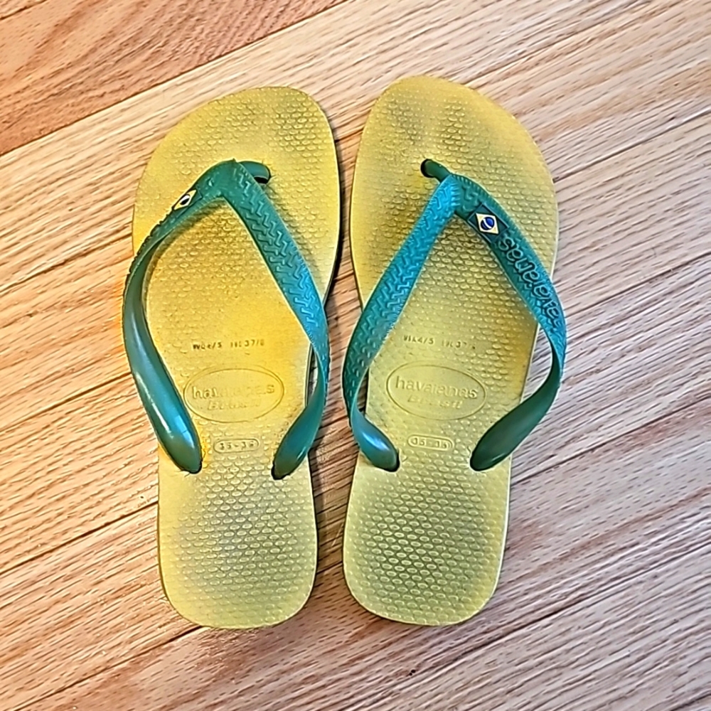 🌷3/$15🌷 Havaianas Brazil Brasil Flip Flops
